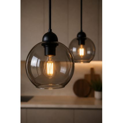 Lustr na lanku UNO 2xE27/60W/230V černá