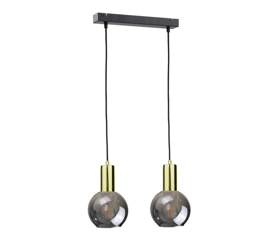 Namat Lustr na lanku UPRA 2xE27/60W/230V černá/zlatá NA0218