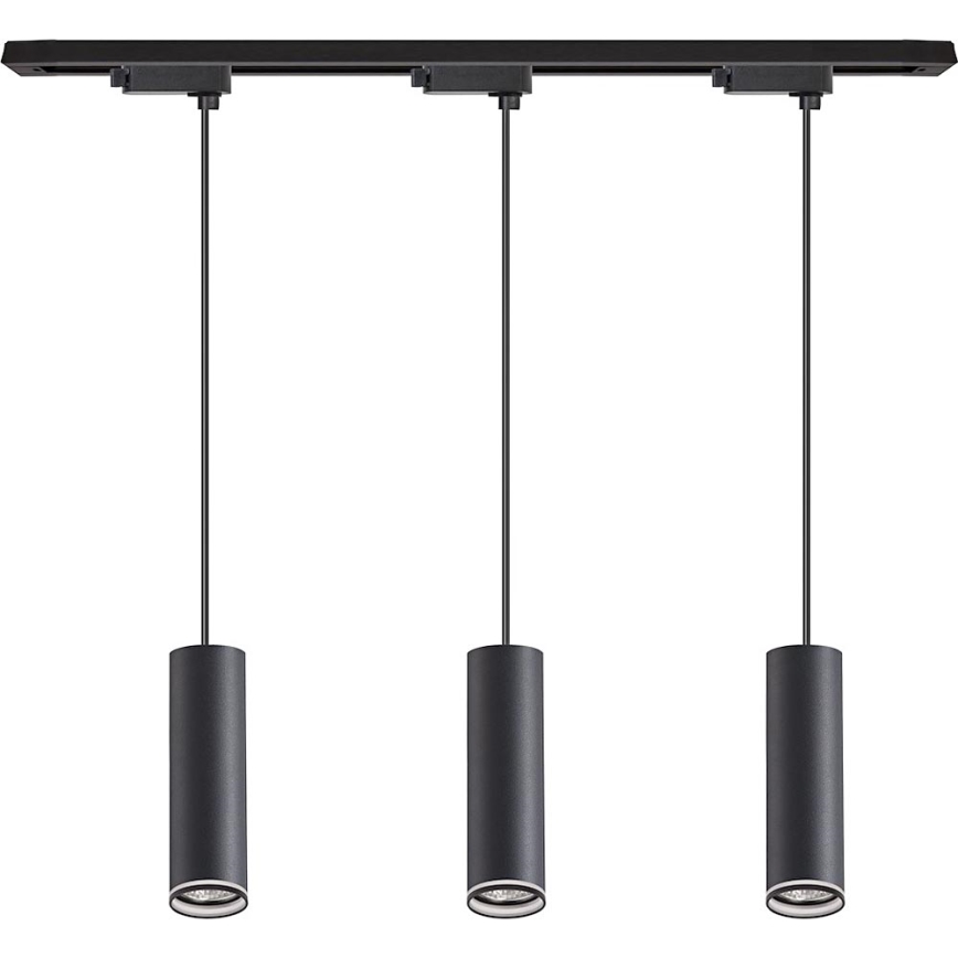 Lustr na lanku v lištovém systému PIPE 3xGU10/10W/230V černá