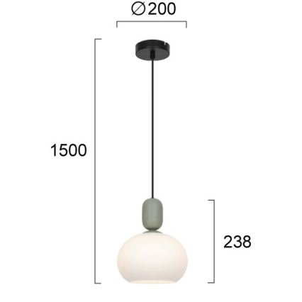 Lustr na lanku VALISIA 1xE27/40W/230V černá/olivová