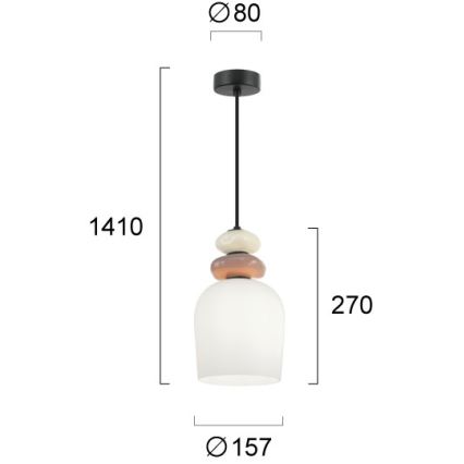 Lustr na lanku VALISIA 3xE27/40W/230V béžová/olivová