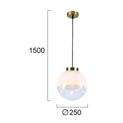 Lustr na lanku VANA 1xE27/40W/230V bílá/zlatá