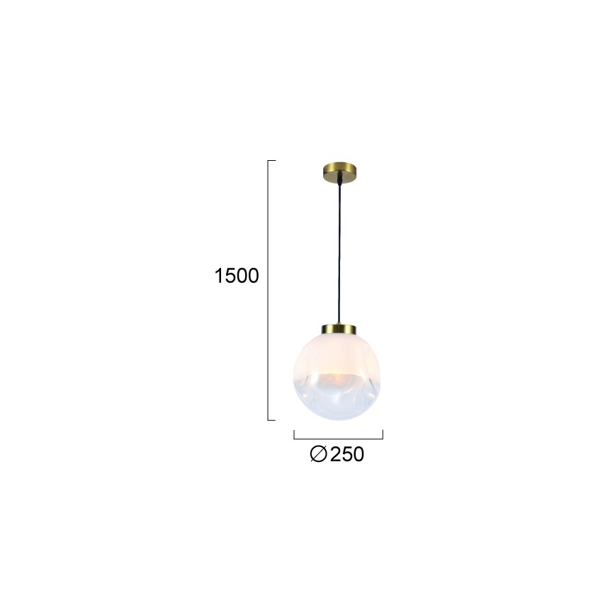 Lustr na lanku VANA 1xE27/40W/230V bílá/zlatá