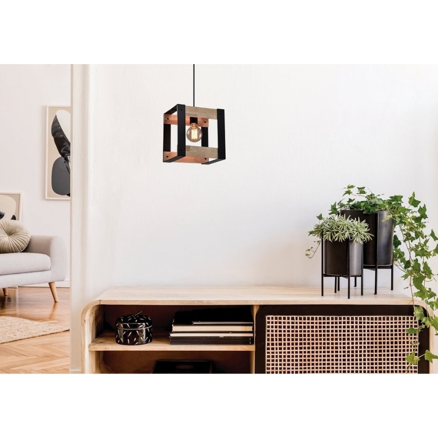 Lustr na lanku VARNA 1xE27/40W/230V dub