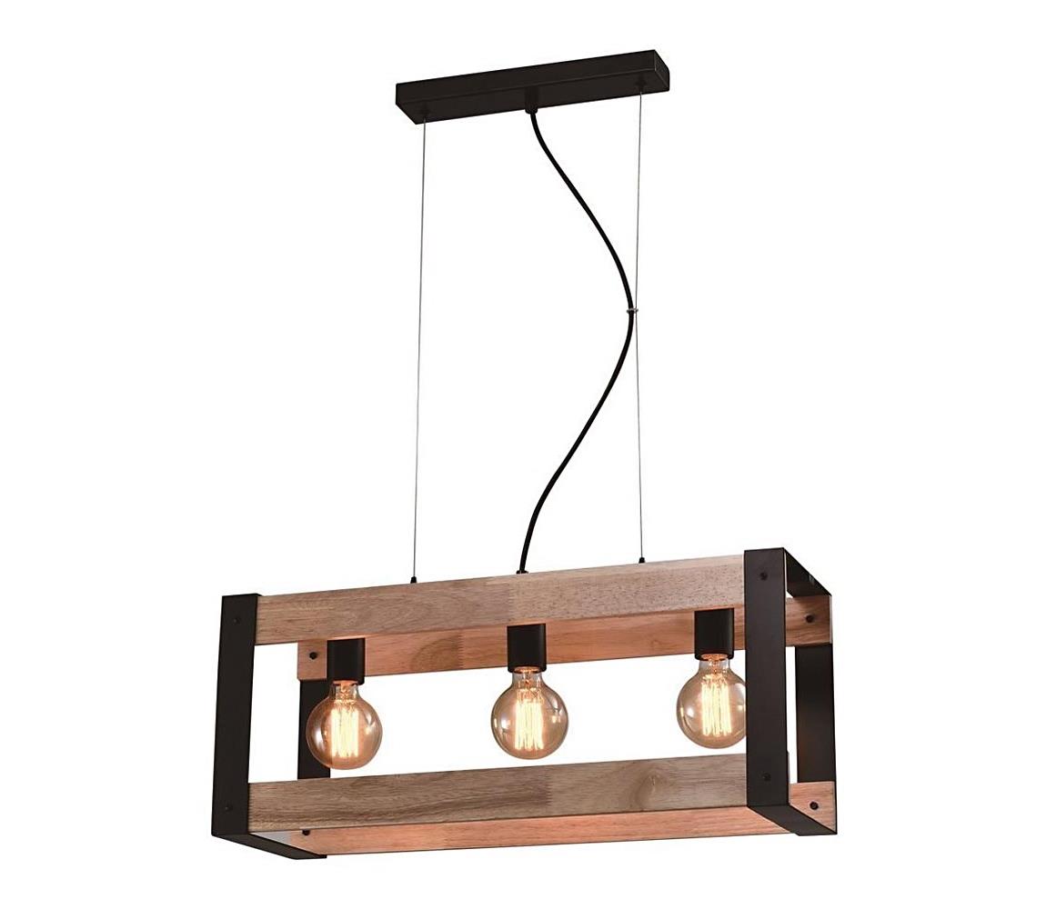 Candellux Lustr na lanku VARNA 3xE27/40W/230V dřevo CA0529