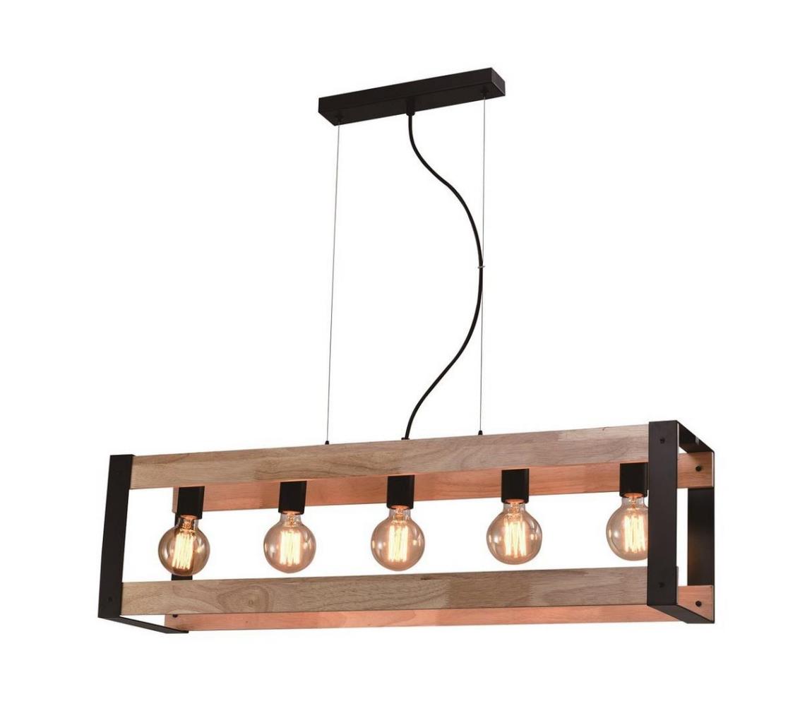 Candellux Lustr na lanku VARNA 5xE27/40W/230V dřevo CA0530