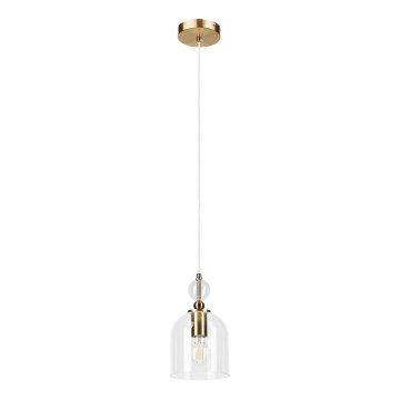 Lustr na lanku VELARE 1xE27/15W/230V zlatá/čirá