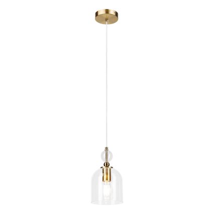 Lustr na lanku VELARE 1xE27/15W/230V zlatá/čirá