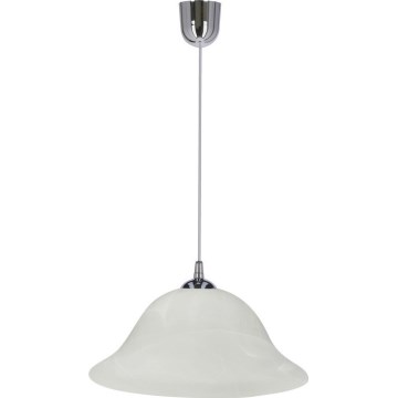 Lustr na lanku VERA 1xE27/60W/230V lesklý chrom/bílá