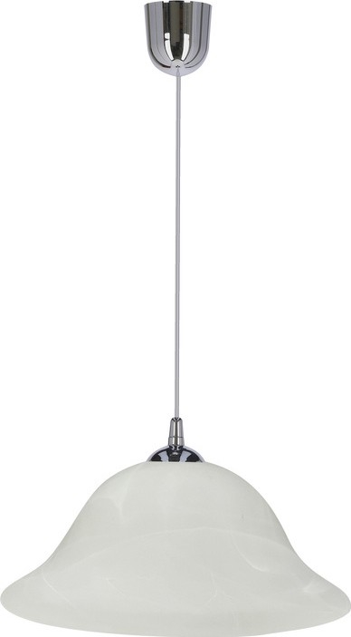 Lustr na lanku VERA 1xE27/60W/230V lesklý chrom/bílá
