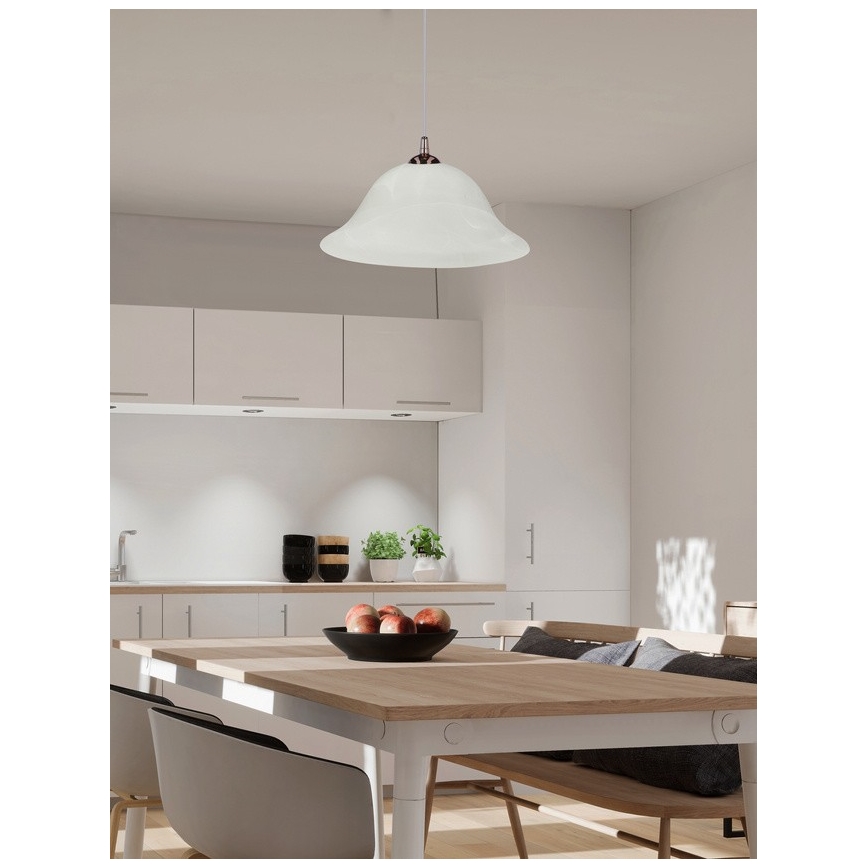 Lustr na lanku VERA 1xE27/60W/230V měděná/bílá