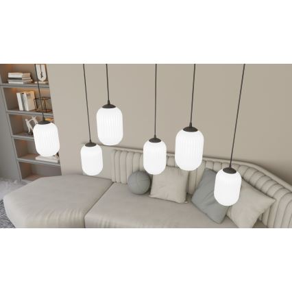 Lustr na lanku VERDI 3xE27/15W/230V černá/bílá