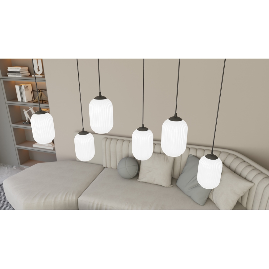 Lustr na lanku VERDI 3xE27/15W/230V černá/bílá
