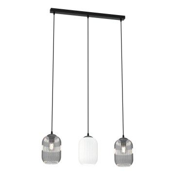 Lustr na lanku VERDI 3xE27/15W/230V černá/šedá/bílá