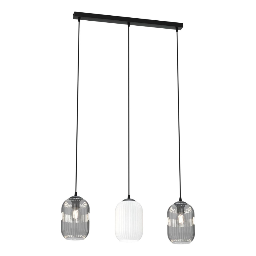 Lustr na lanku VERDI 3xE27/15W/230V černá/šedá/bílá