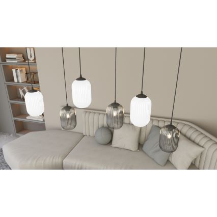 Lustr na lanku VERDI 3xE27/15W/230V černá/šedá/bílá