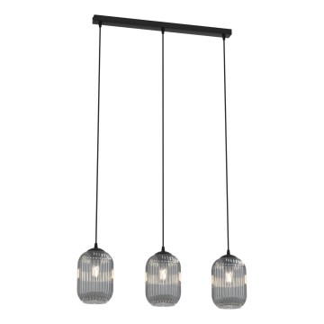 Lustr na lanku VERDI 3xE27/15W/230V černá/šedá