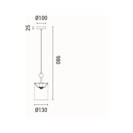 Lustr na lanku VERONA 1xE14/15W/230V