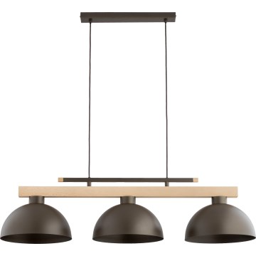 Lustr na lanku VERTA 3xE27/15W/230V hnědá/béžová