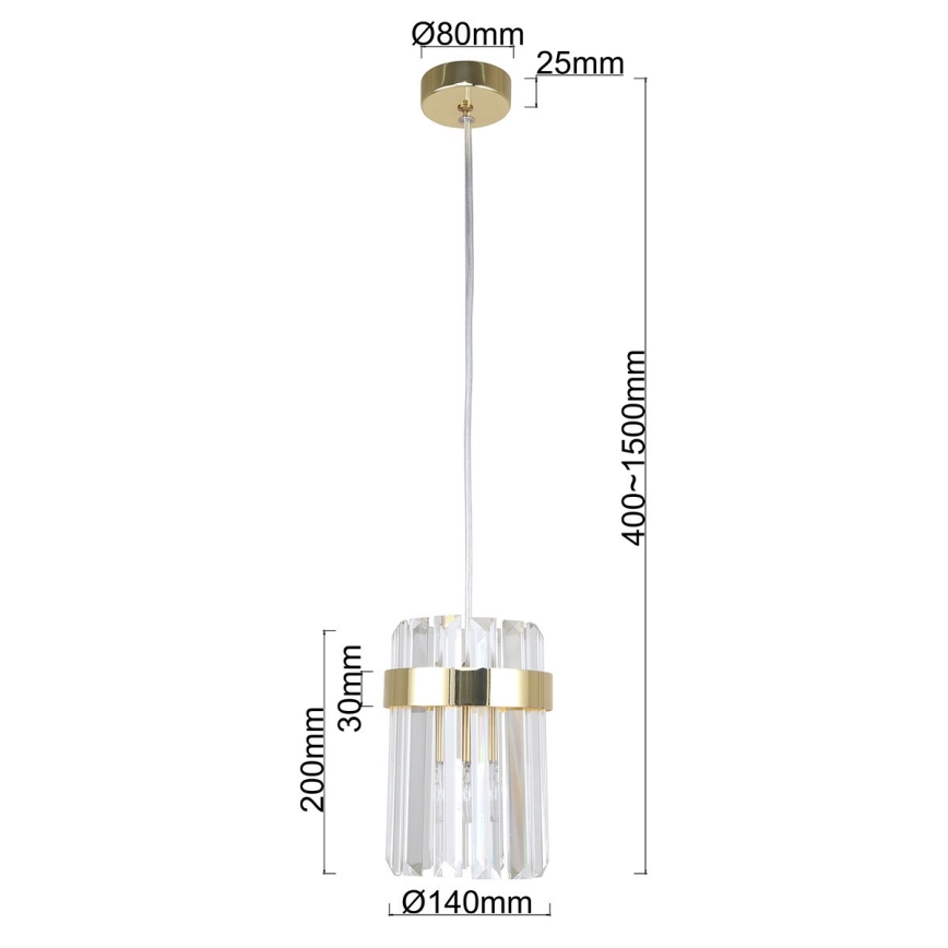 Lustr na lanku VETRO 1xE14/10W/230V zlatá