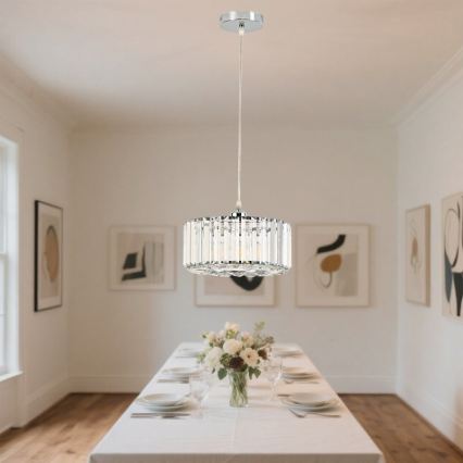 Lustr na lanku VETRO 1xE27/60W/230V lesklý chrom