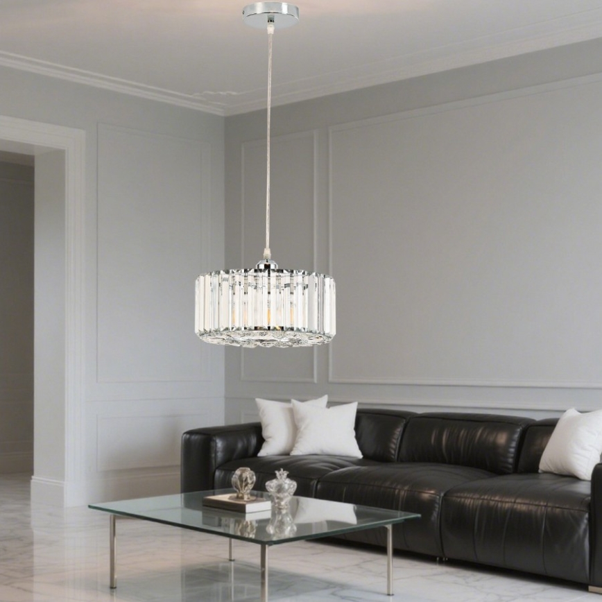 Lustr na lanku VETRO 1xE27/60W/230V lesklý chrom