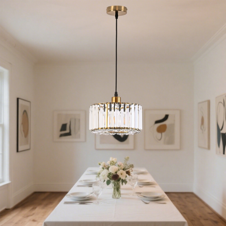 Lustr na lanku VETRO 1xE27/60W/230V zlatá