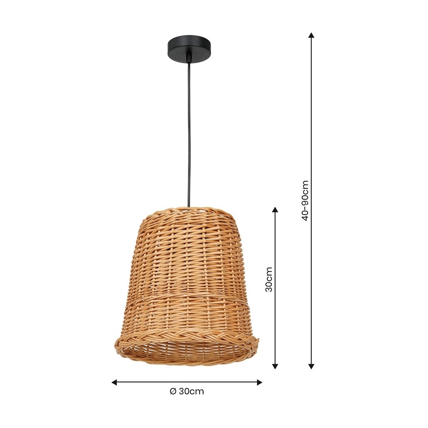 Lustr na lanku VIMINI 1xE27/40W/230V ratan