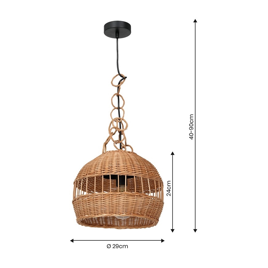 Lustr na lanku VIMINI 1xE27/40W/230V ratan