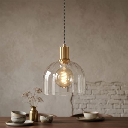 Lustr na lanku VIVE 1xE27/15W/230V zlatá