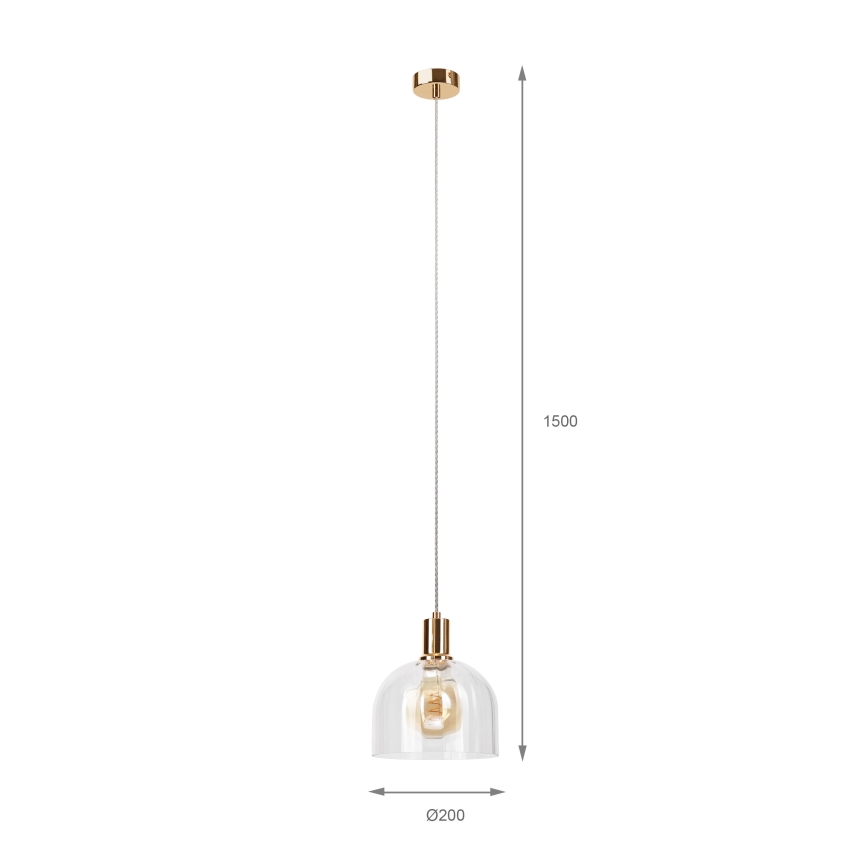 Lustr na lanku VIVE 1xE27/15W/230V zlatá