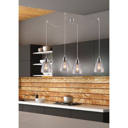 Lustr na lanku VOICE 4xE27/40W/230V pavouk