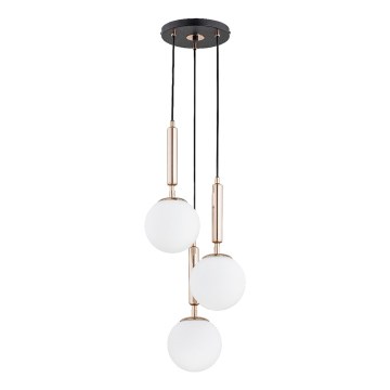 Lustr na lanku VOLDA 3xE14/10W/230V pr. 28 cm mosaz