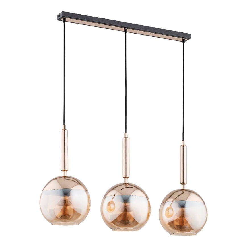 Lustr na lanku VOLDA 3xE27/15W/230V mosaz