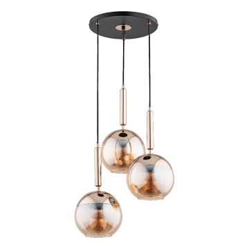 Lustr na lanku VOLDA 3xE27/15W/230V pr. 52 cm mosaz