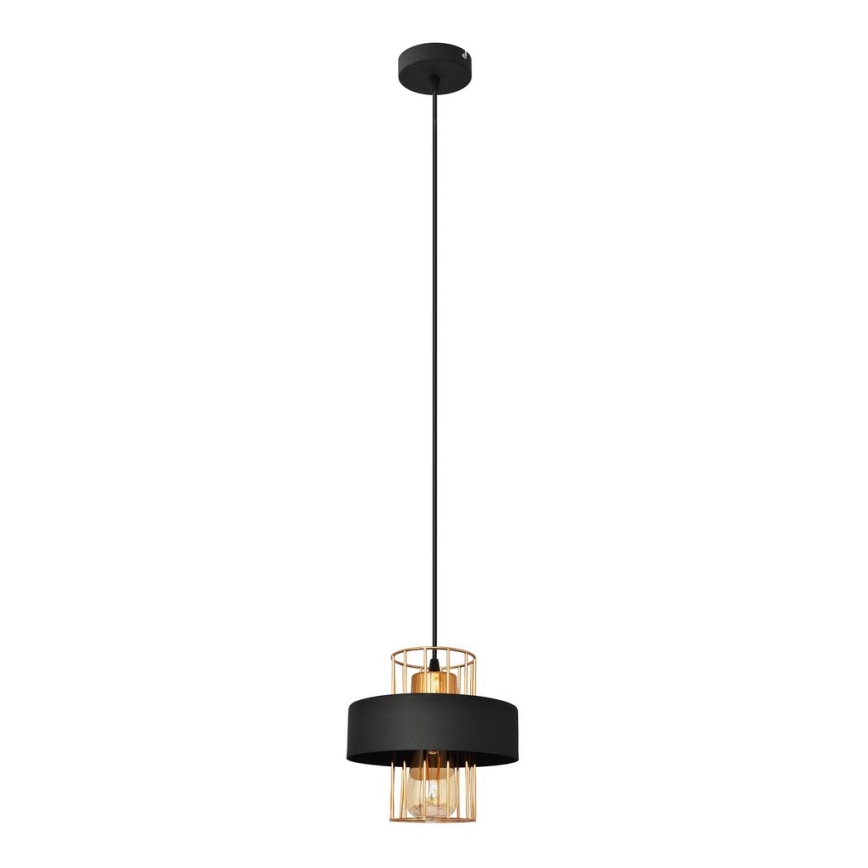Lustr na lanku VOLTA 1xE27/15W/230V černá/rose gold