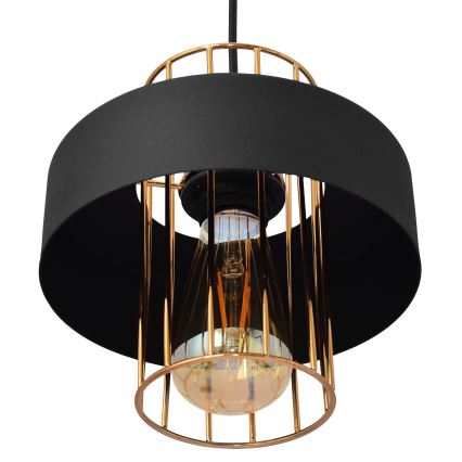 Lustr na lanku VOLTA 1xE27/15W/230V černá/rose gold