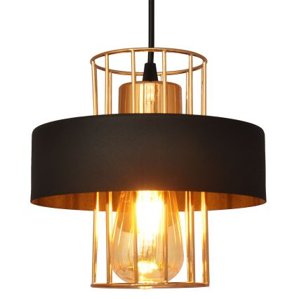 Lustr na lanku VOLTA 1xE27/15W/230V černá/rose gold