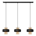 Lustr na lanku VOLTA 3xE27/15W/230V černá/rose gold