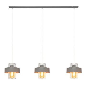 Lustr na lanku VOLTA 3xE27/15W/230V šedá
