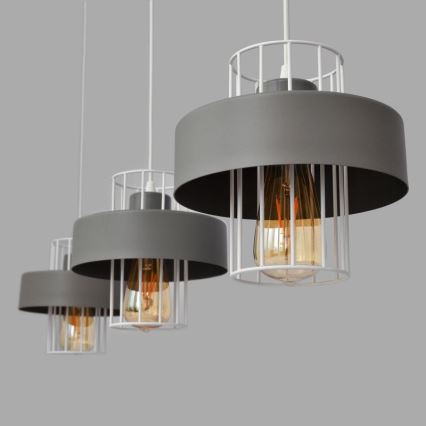 Lustr na lanku VOLTA 3xE27/15W/230V šedá