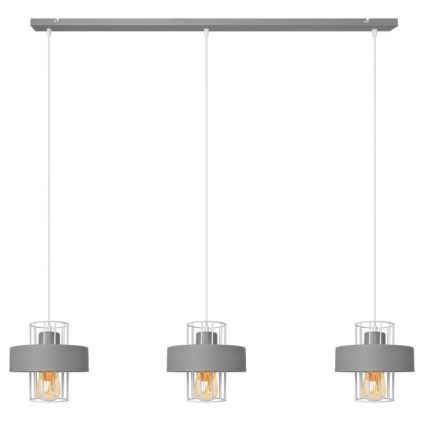 Lustr na lanku VOLTA 3xE27/15W/230V šedá