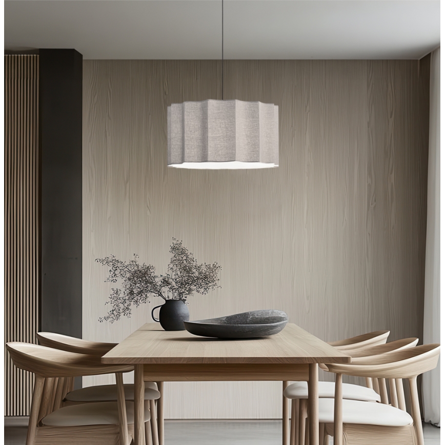 Lustr na lanku WAVY 1xE27/14W/230V šedá