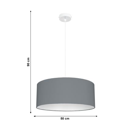 Lustr na lanku WERT 1xE27/60W/230V šedá