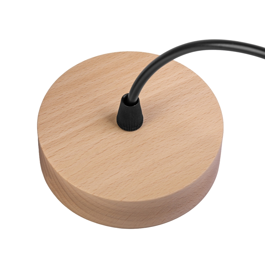 Lustr na lanku WOODNEST 1xE27/15W/230V borovice/kouřová černá
