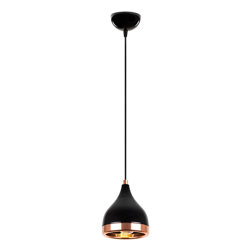 Lustr na lanku YILDO 1xE27/40W/230V černá/měděná