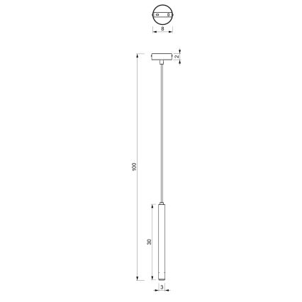 Lustr na lanku YORU 1xG9/8W/230V 30 cm černá