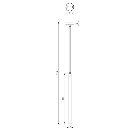 Lustr na lanku YORU 1xG9/8W/230V 50 cm černá