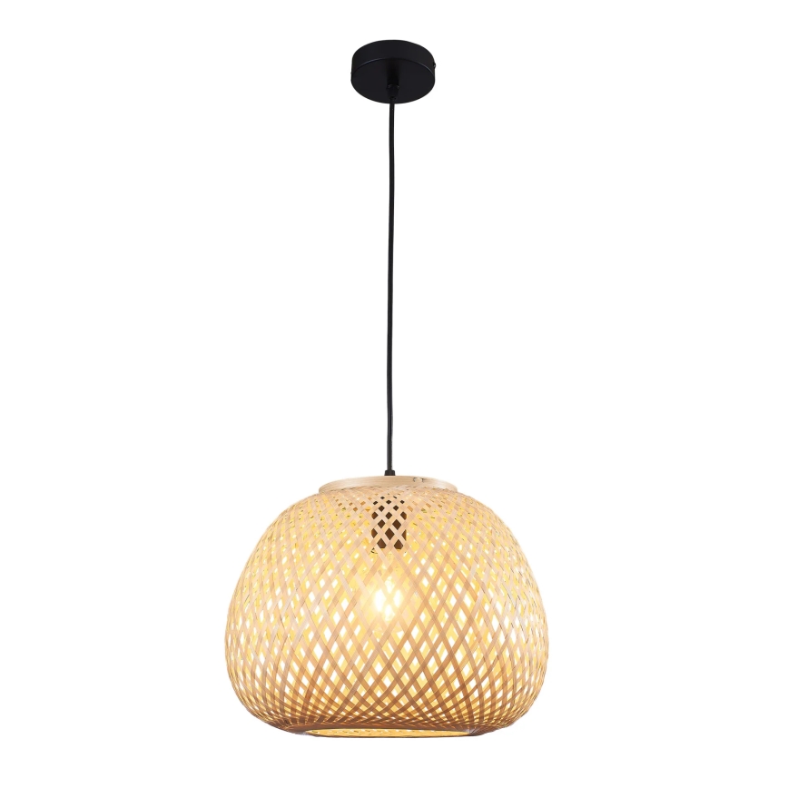 Lustr na lanku ZANZIBAR 1xE27/20W/230V pr. 35 cm bambus