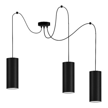 Lustr na lanku ZIK 3xE27/40W/230V pavouk černá